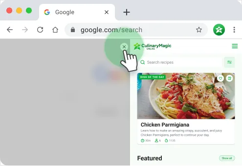 Close widget