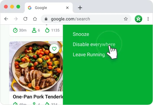 Disable widget